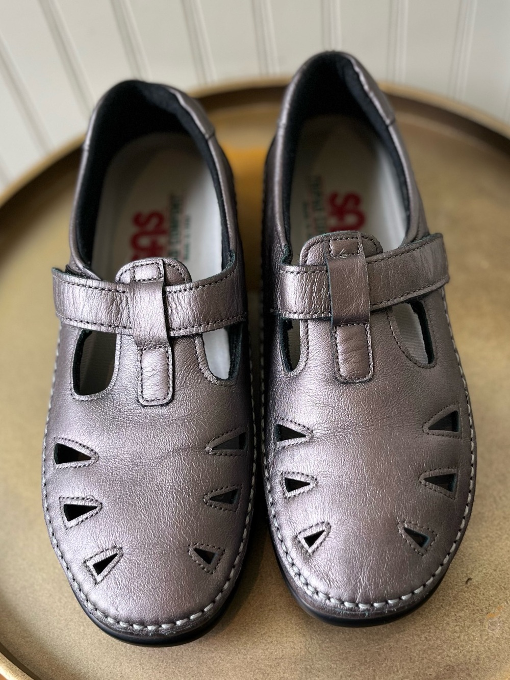 SAS ROAMER SANTOLINA | T-STRAP COMFORT LOAFER | PEWTER | 7.5 | E6859637 | NWOT